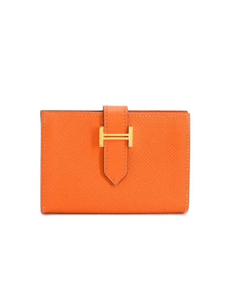Hermes Card Case Card Holders Orange